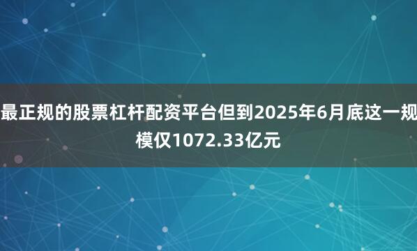 最正规的股票杠杆配资平台但到2025年6月底这一规模仅1072.33亿元